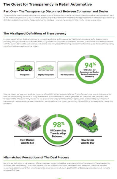 The Quest for Transparency in Retail Automotive Part 1
